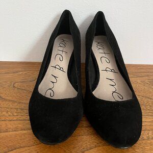 Kate and Me! Black Suede Heels